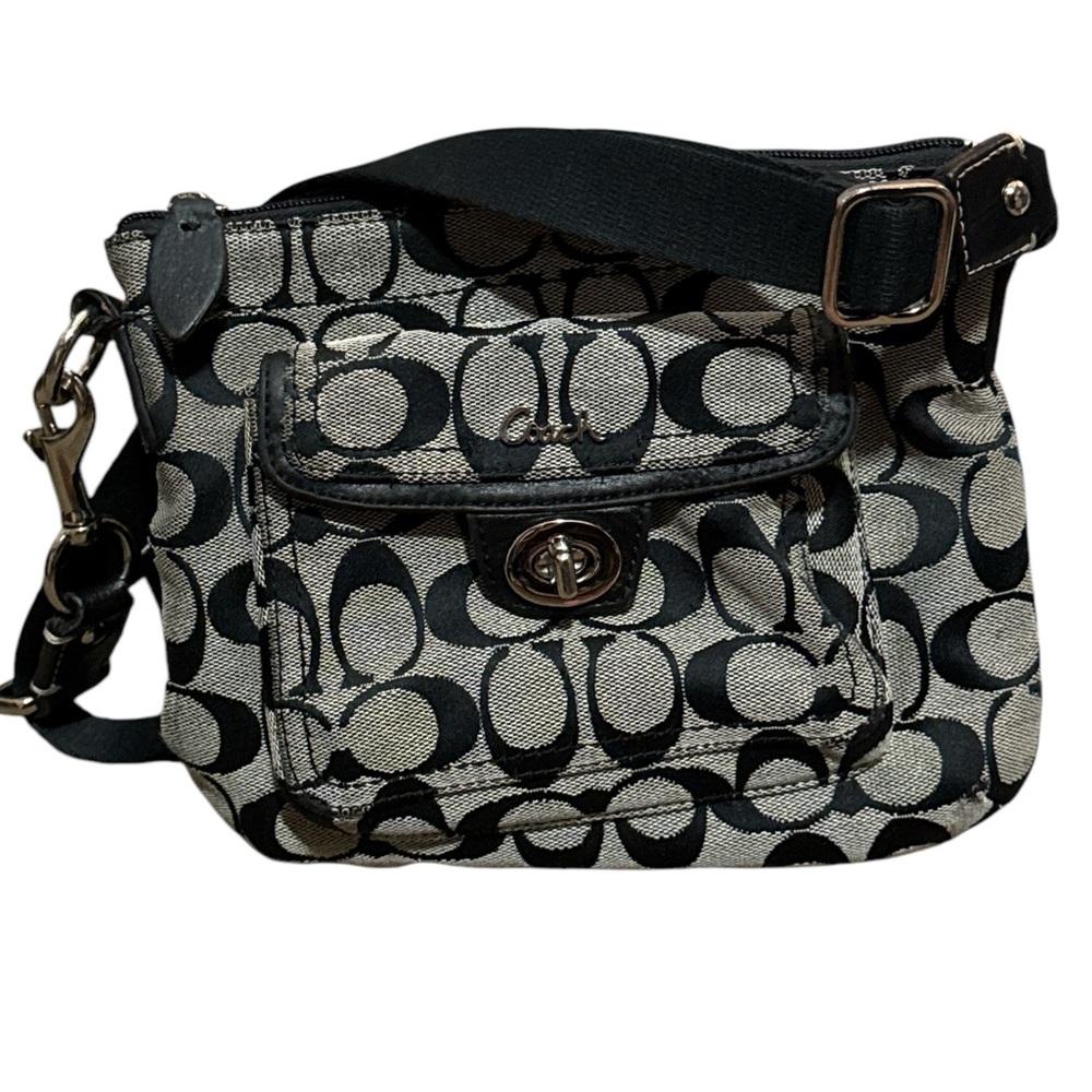 Y2K Coach Signature Jacquard Crossbody Bag